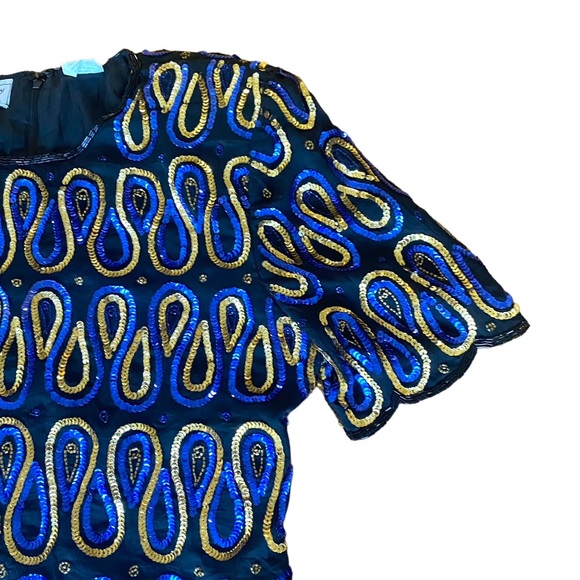 247 Stenay sequins & beaded top M - Picture 3 of 5